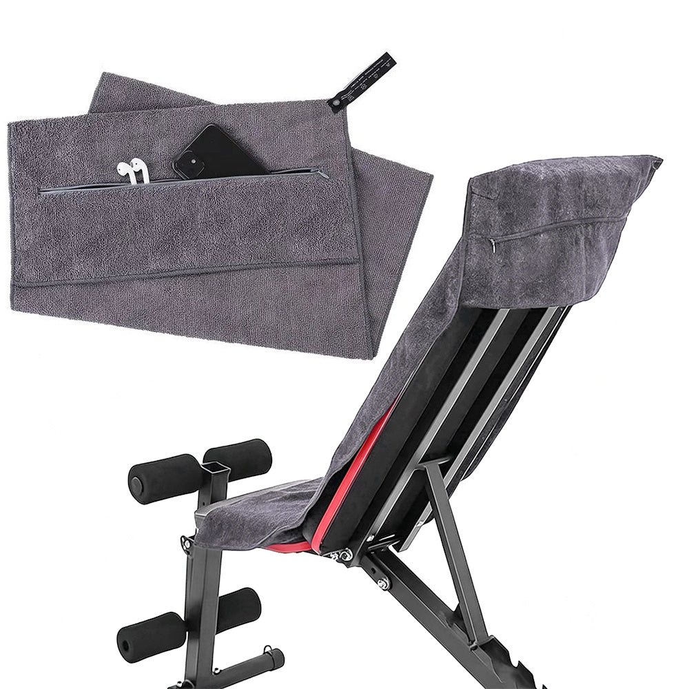 120x50cm Quick Dry Microfibre Gym Towel with Pocket and Silicone Base
