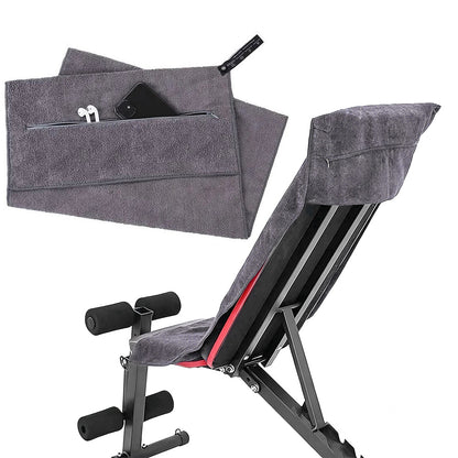 120x50cm Quick Dry Microfibre Gym Towel with Pocket and Silicone Base