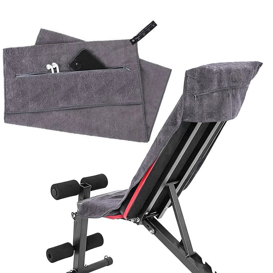 120x50cm Quick Dry Microfibre Gym Towel with Pocket and Silicone Base