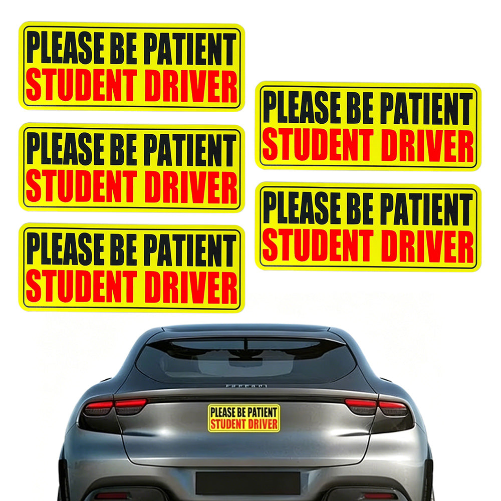 5Pcs Student Driver Reflective Please Be Patient Car