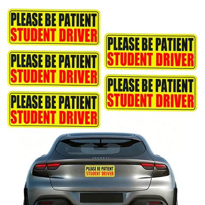 5Pcs Student Driver Reflective Please Be Patient Car