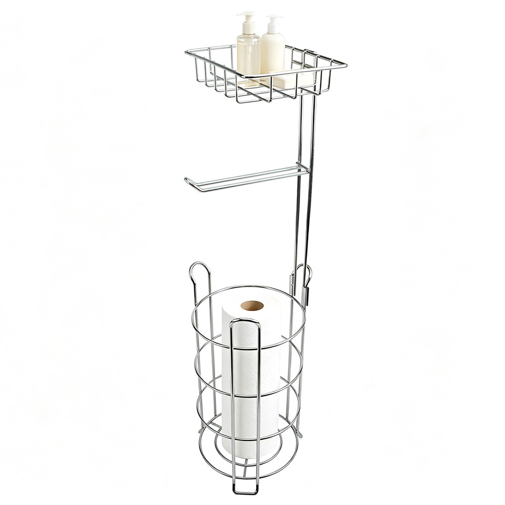 Freestanding Toilet Paper Holder with Storage Basket