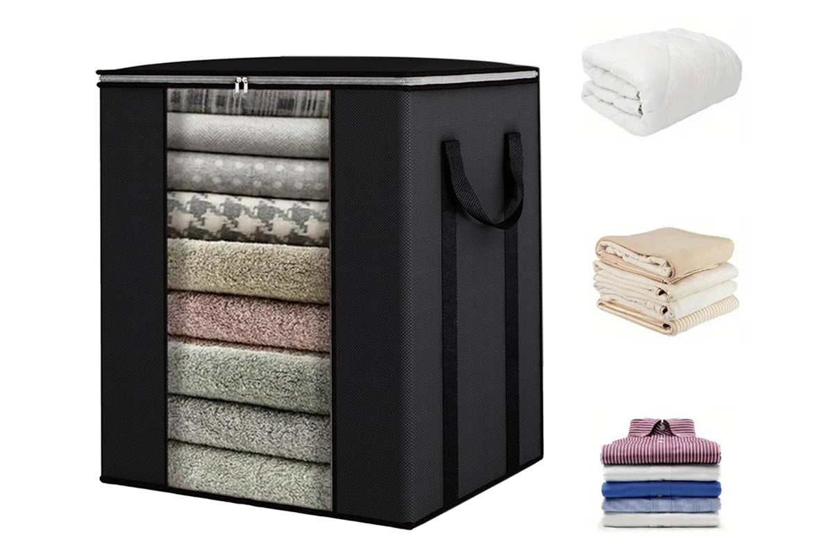 Blanket Storage Bag Extra Large Moving Clothes and Toy Foldable Container 120L