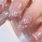 22-Piece Reusable Press-On Nail Set with Floral Design for Easy Manicure