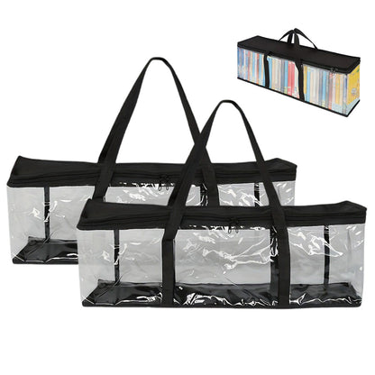 2Pcs DVD Carrying Case Holder Black Portable Storage Bag for 35-40 Discs