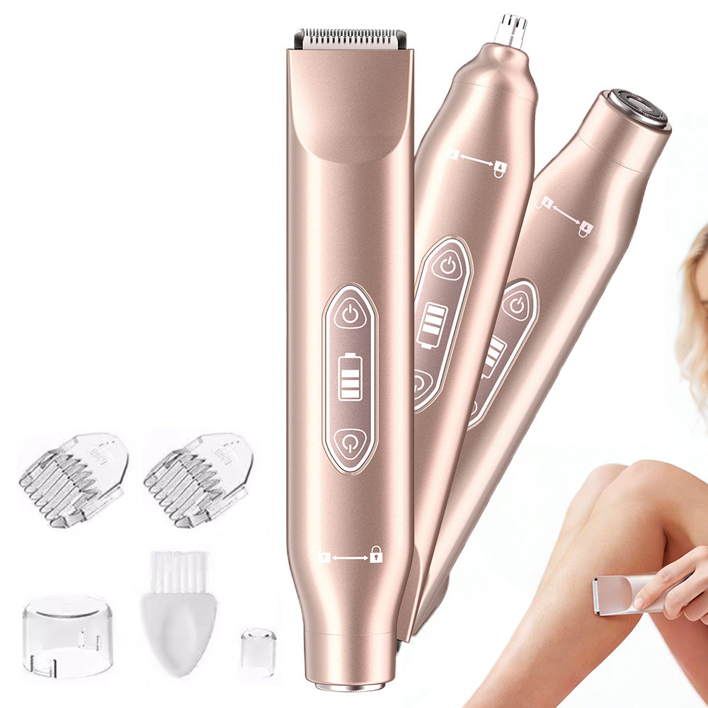 3-in-1 Electric Shaver Nose Hair Trimmer for Face Body Bikini Underarm and Legs