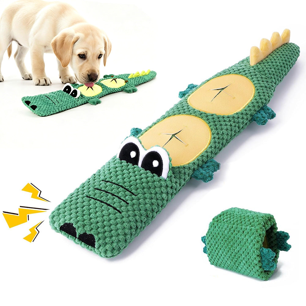 Roll Up Treat Dispensing Dog Toy with Squeaker for Small Medium Dogs