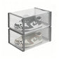 2 Pcs Clear Stackable Shoe Boxes Plastic Sneaker Containers for Closet Under Bed