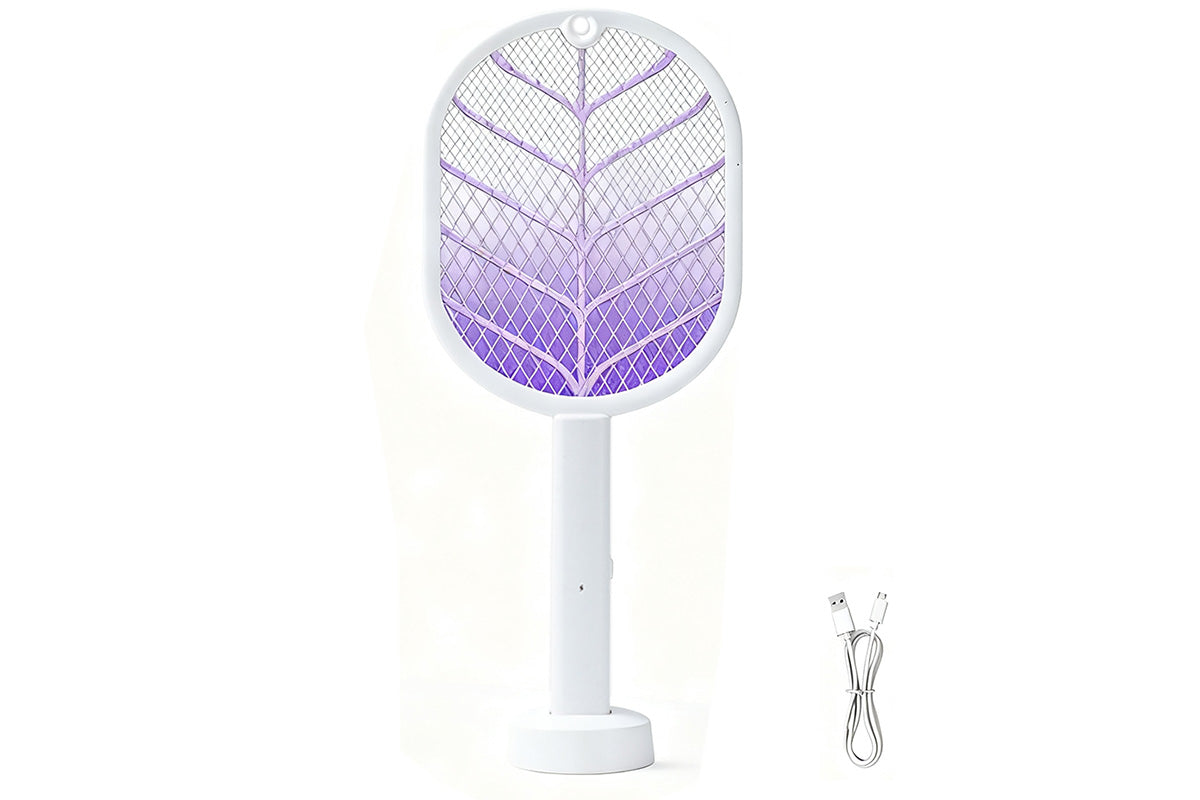 2 In 1 Electric USB Rechargeable Fly Swatter Mosquito Killer Racket