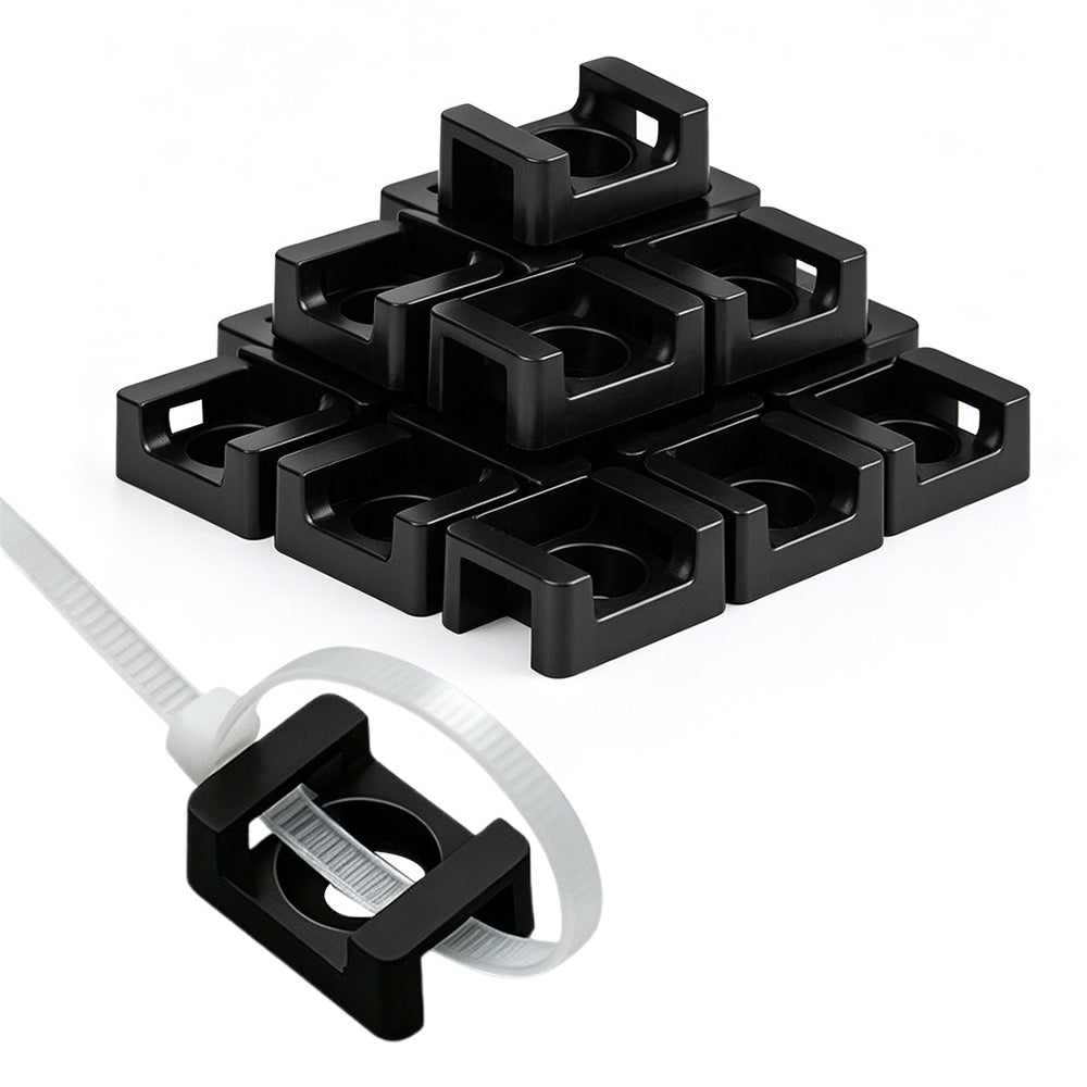500 PCS Cable Tie Base Nylon Saddle Mount for Wire Management-Black