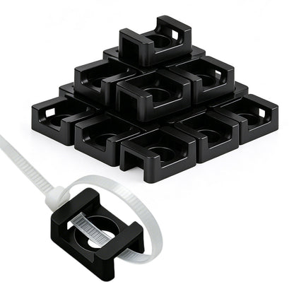 500 PCS Cable Tie Base Nylon Saddle Mount for Wire Management-Black