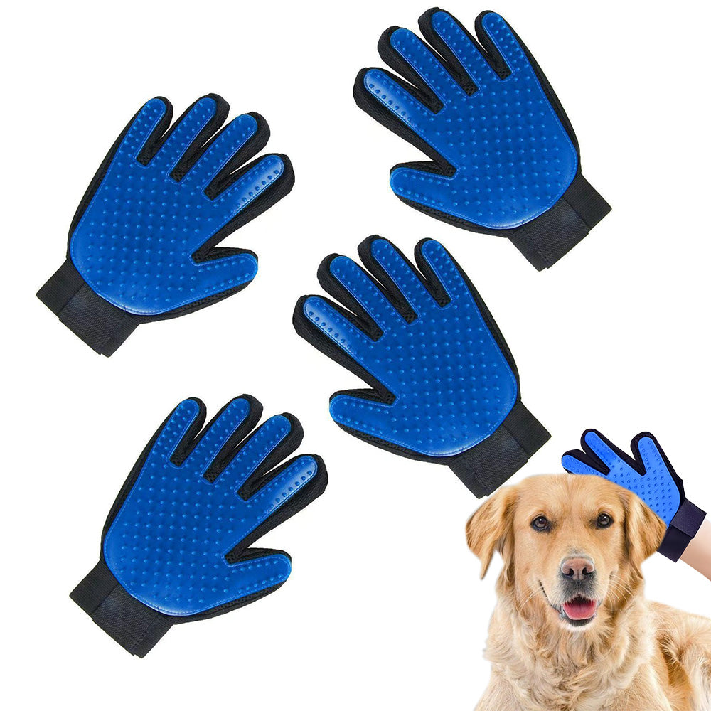 2X1 Pair Pet Grooming Gloves for Cats and Dogs Hair Removal and Massage