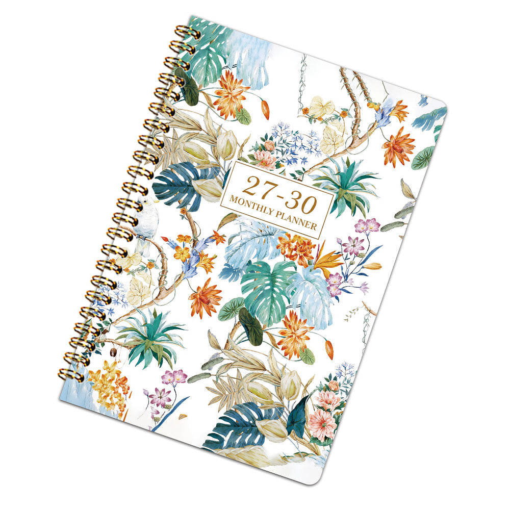 2027 to 2030 Four Year A5 Spiral Monthly Goal Planner Notebook