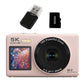 5K HD Dual Screen Digital Camera Point and Shoot Selfie Camera with LED Fill Light