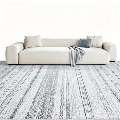 Bohemian Rug Crystal Velvet Machine Washable Non-Slip Scratch-Proof for Living Room Bedroom Dining Room-Blue