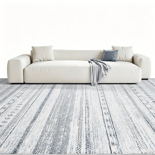Bohemian Rug Crystal Velvet Machine Washable Non-Slip Scratch-Proof for Living Room Bedroom Dining Room-Blue