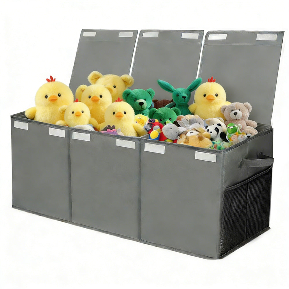 Foldable Toy Storage Organizer Box with Lid and Dividers