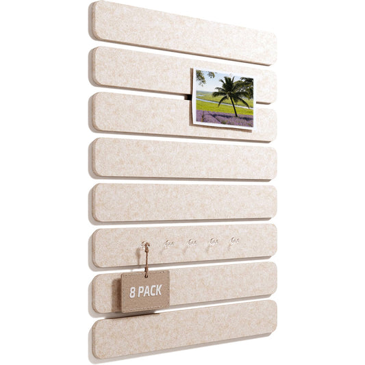 8 Pack Self Adhesive Felt Display Strips with 35 Push Pins for Wall Decor