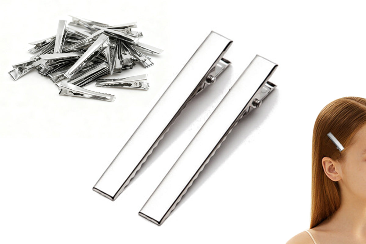 100-Piece Silver Metal Hair Clips for Women