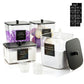 4Pcs Clear Laundry Storage Containers with Airtight Wooden Lids