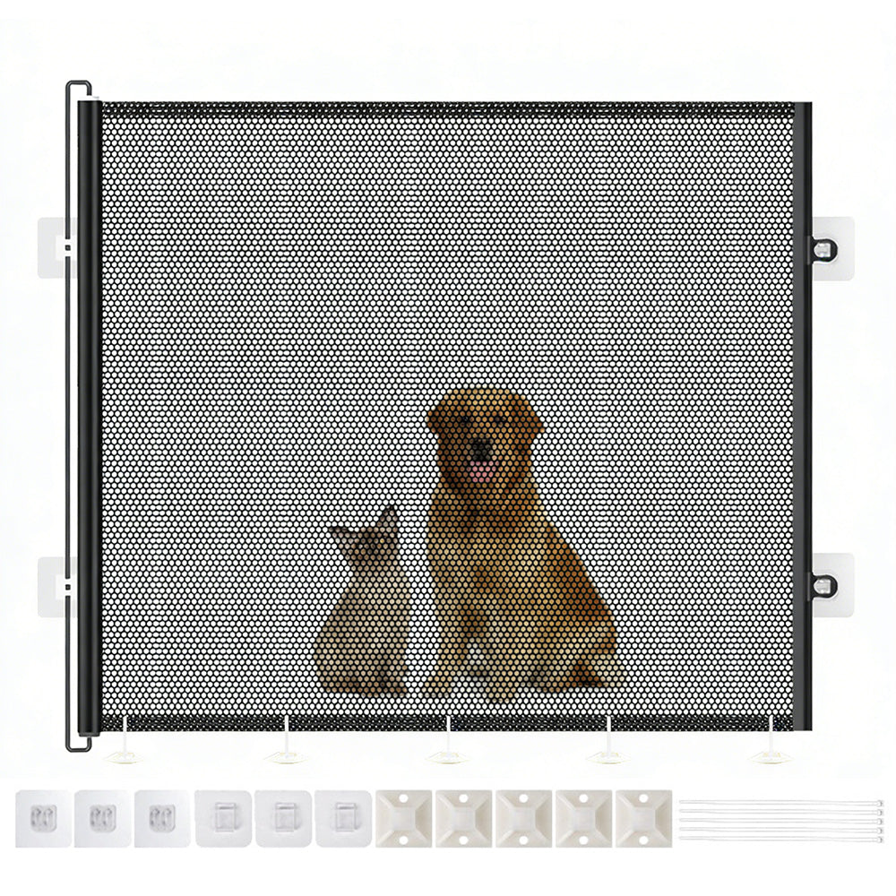 Retractable Mesh Pet Barrier Dog Gates Safety Fence For Stair Doorways Hallways