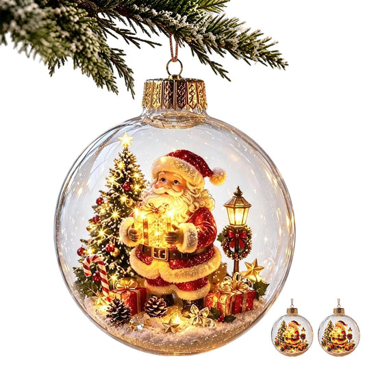 2 Pack 8cm Clear Plastic Fillable Christmas Ball Ornaments