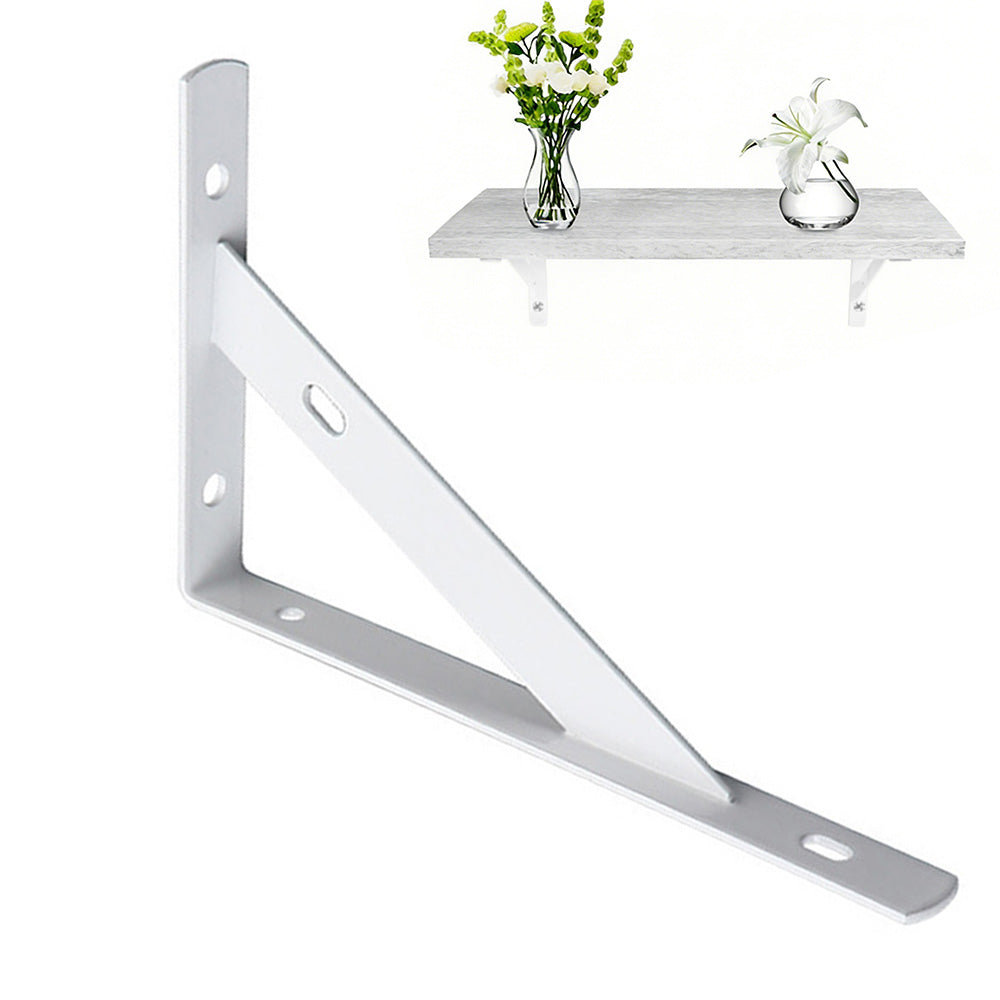 2Pcs Mild Steel Shelf Bracket Reinforced Heavy Duty Floating Shelves-White
