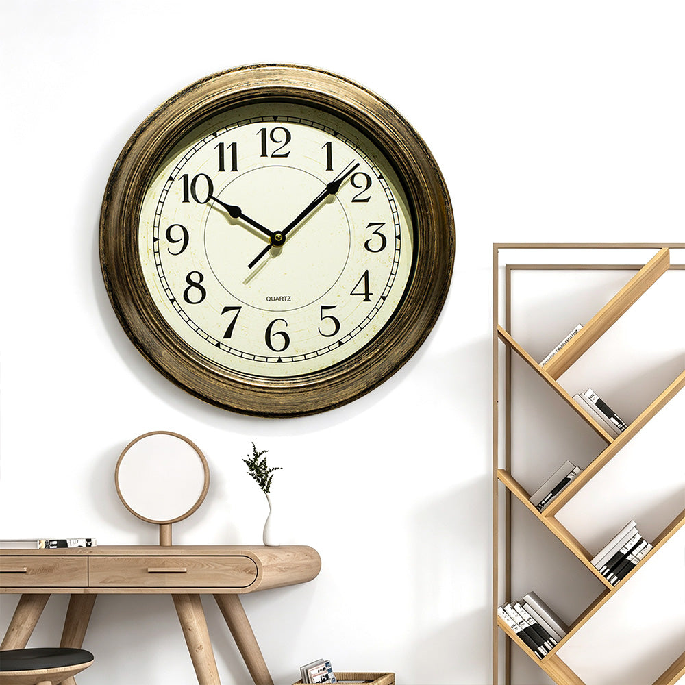 Silent Battery Powered Vintage Round Wall Clock