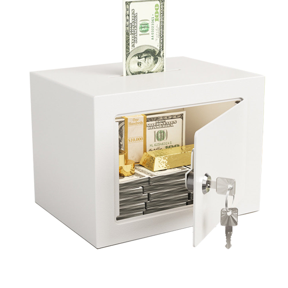 Small Safe Box with Key Lock Mini Security Safe for Money Cash Jewelry
