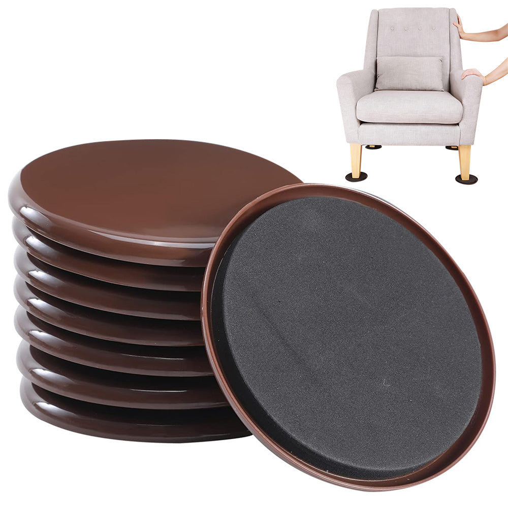 8 Piece Furniture Sliders Reusable Pads for Hardwood Floors and Carpet