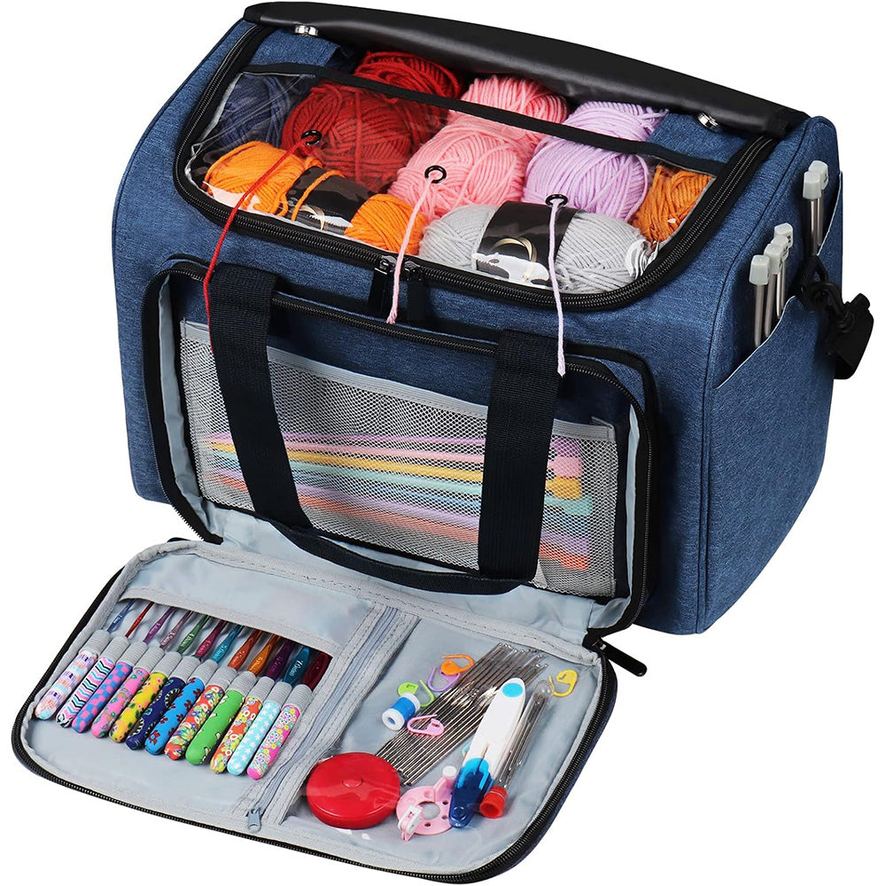 Knitting Storage Bag Wool Tote Crichet Hook Needles Accessories Organizer
