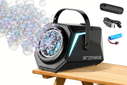 Portable Automatic Bubble Maker Machine Blower LED Light for Parties Wedding