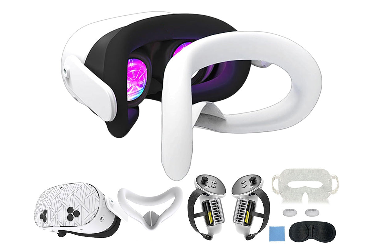 7-Piece Silicone Protective Case Set for Meta Quest 3S VR Headset Accessories