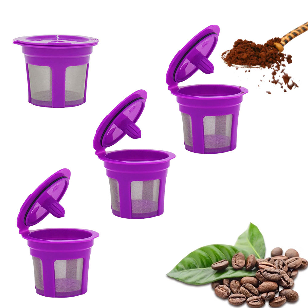 4 Pack Refillable Coffee Pods Compatible with Keurig K Cup Machines