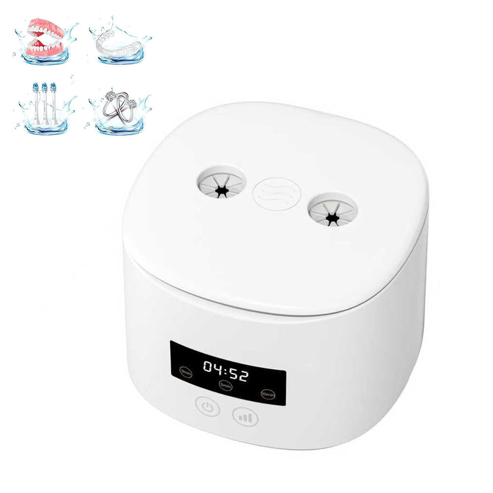 55kHz 350ml Rechargeable Ultrasonic Cleaner with Blue Light 3 Modes