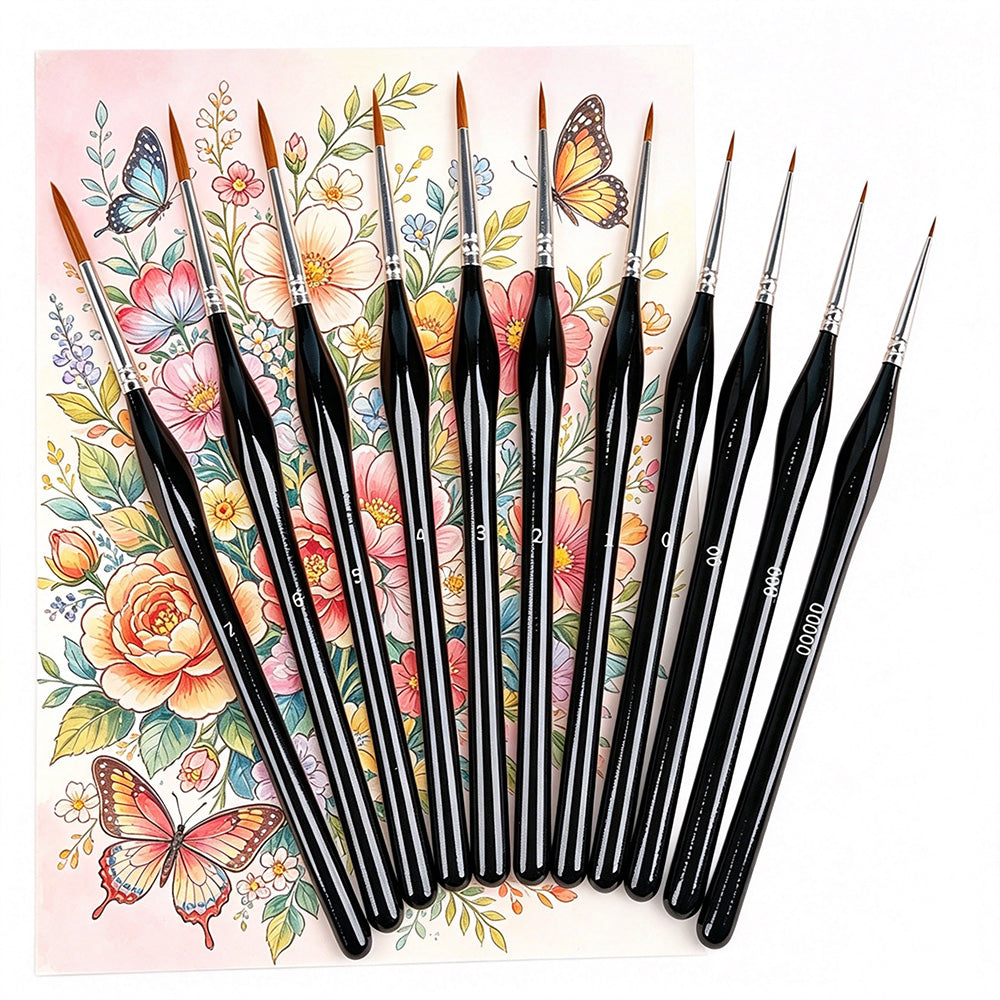 11 PCS Artist Paint Brush Set Detail Painting Brush for Watercolor Acrylic Oil