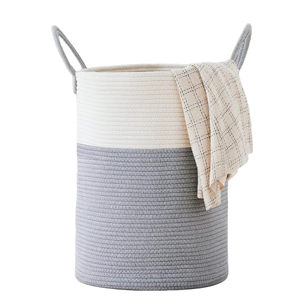 Large Woven Laundry Basket Cotton Rope Hamper for Laundry Toys & Blankets