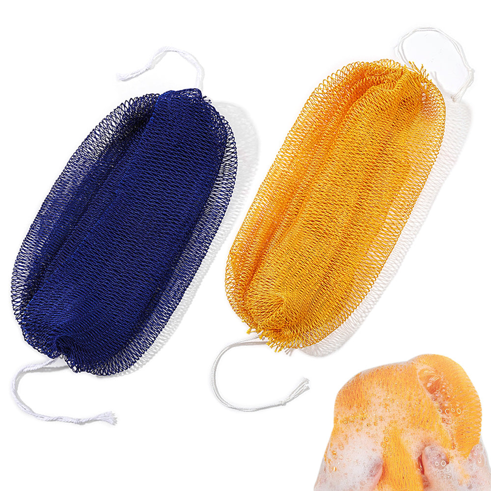 2PCS African Net Sponge Body Scrubber for Exfoliating and Bathing