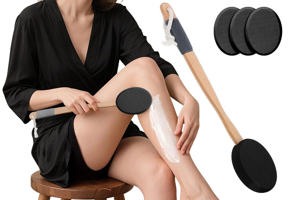 Back and Foot Lotion Applicator with 4 Replacement Pads Sunscreen Applicator Tool