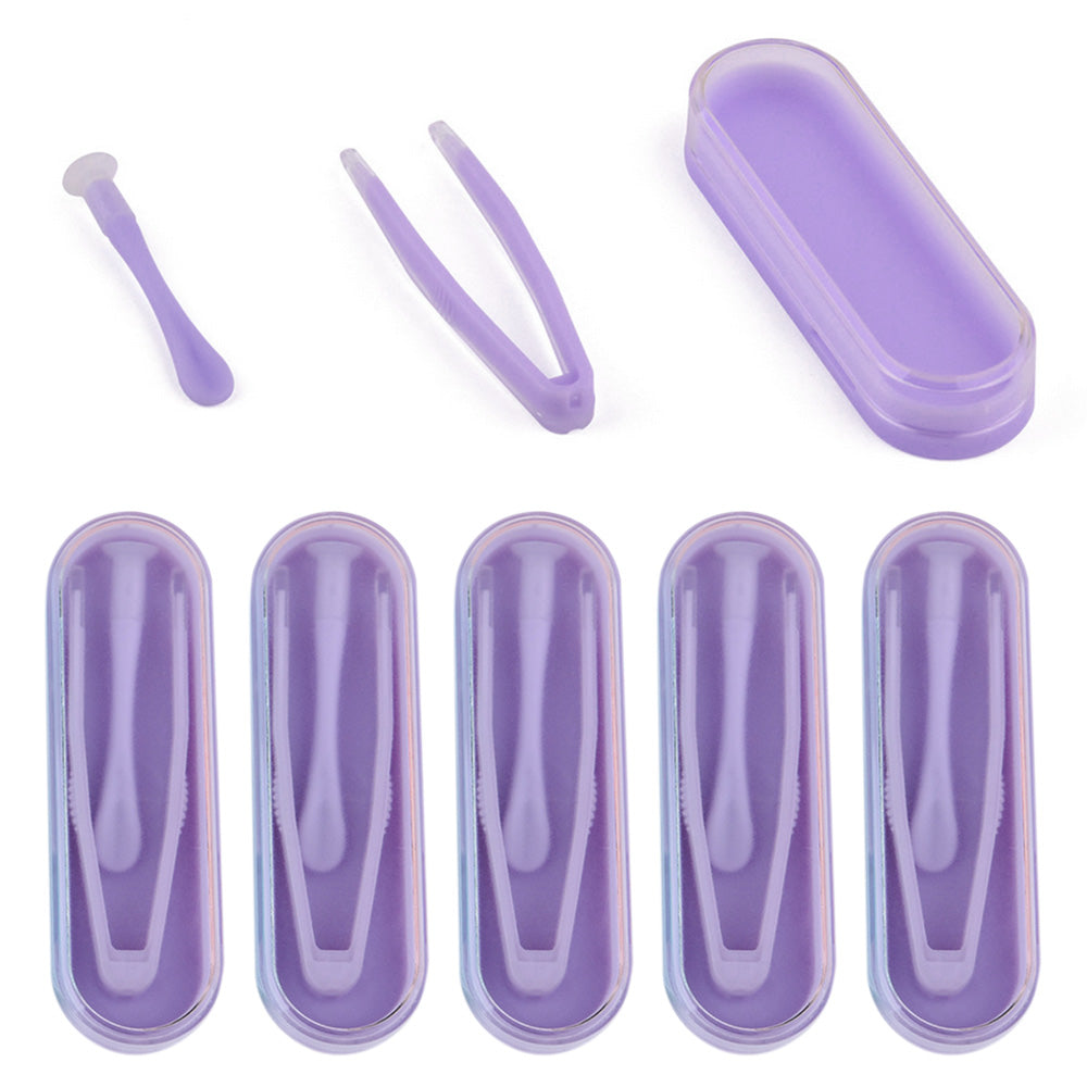 6 Pack Contact Lens Tool Kit Tweezers Inserter Remover Travel Case Set