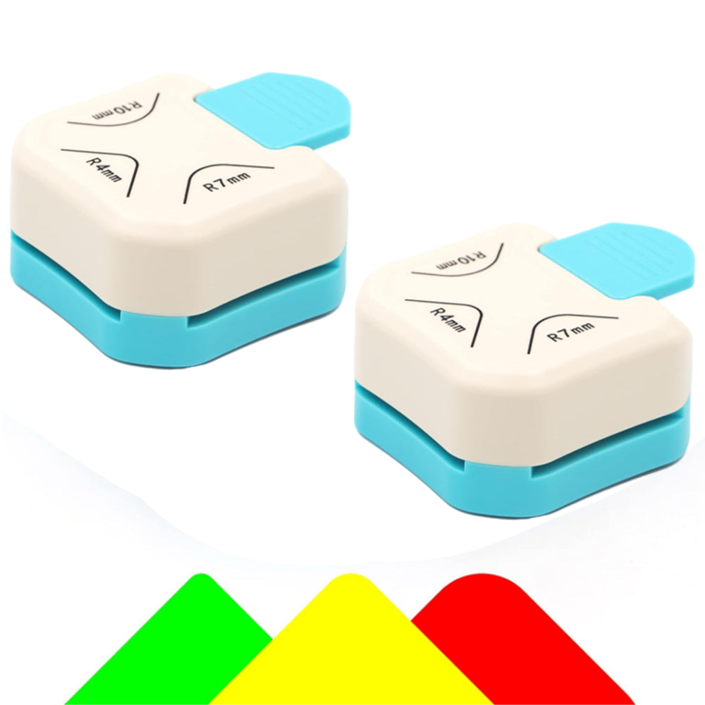 2PCS Paper Puncher for Arts Cardmaking 3-in-1 Paper Round Corner Edges Punch Card Scrapbooking Tool