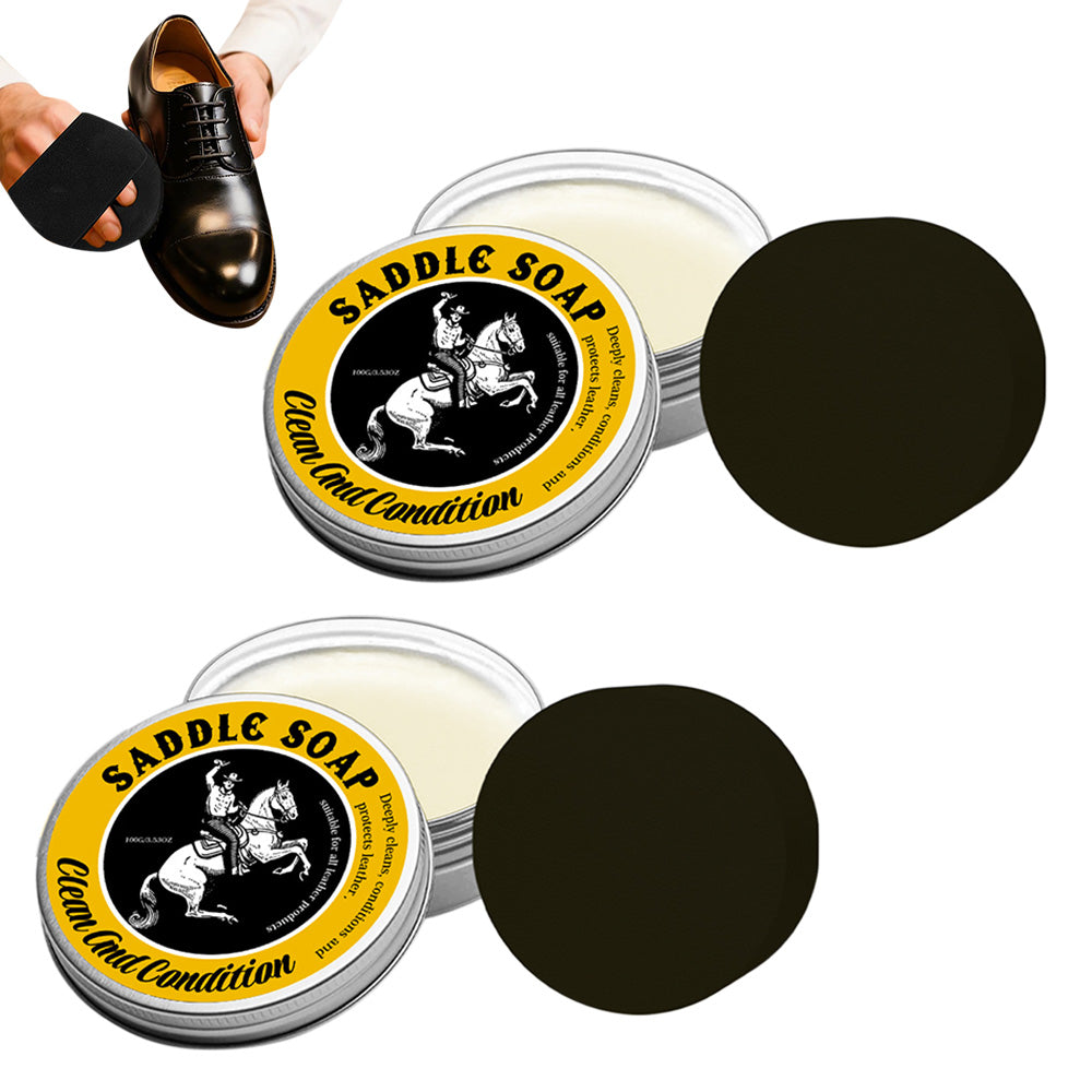 2X Leather Boot Care Kit Saddle Soap Furniture Salve for Leather Furniture Repair Tool