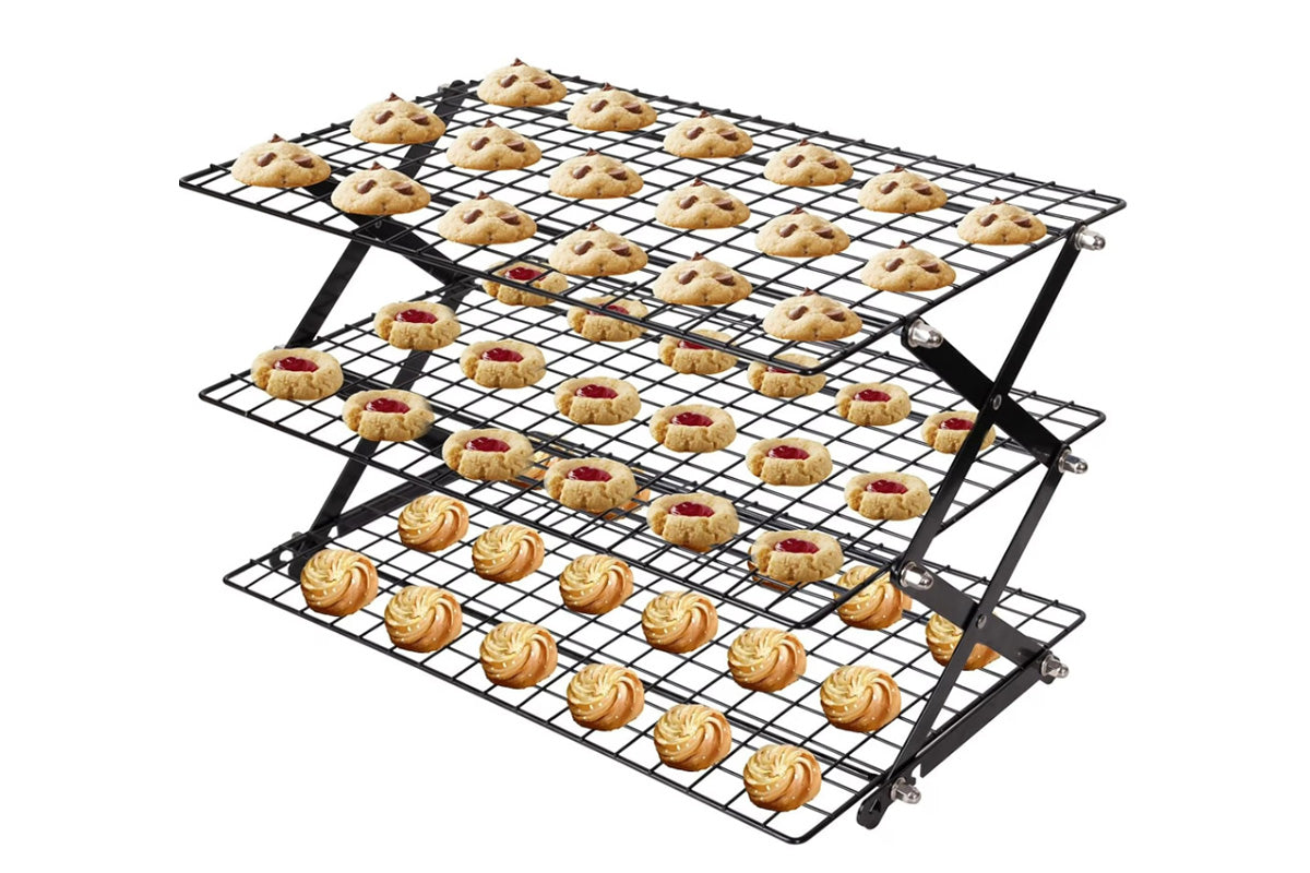 3-4 Tier Foldable Cooling Rack Stackable Wire Rack for Baking and Cooking