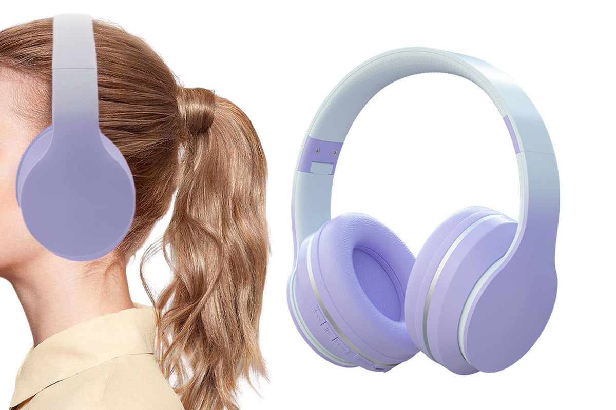 Foldable Wireless Headphones Over Ear Bluetooth Headset with Mic