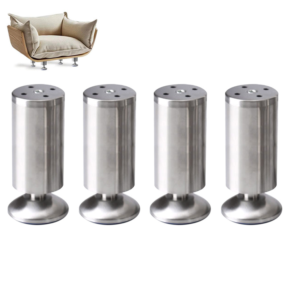 4 PCS Metal Furniture Legs Adjustable Stainless Steel Cabinet Feet for Bed Sofa Table