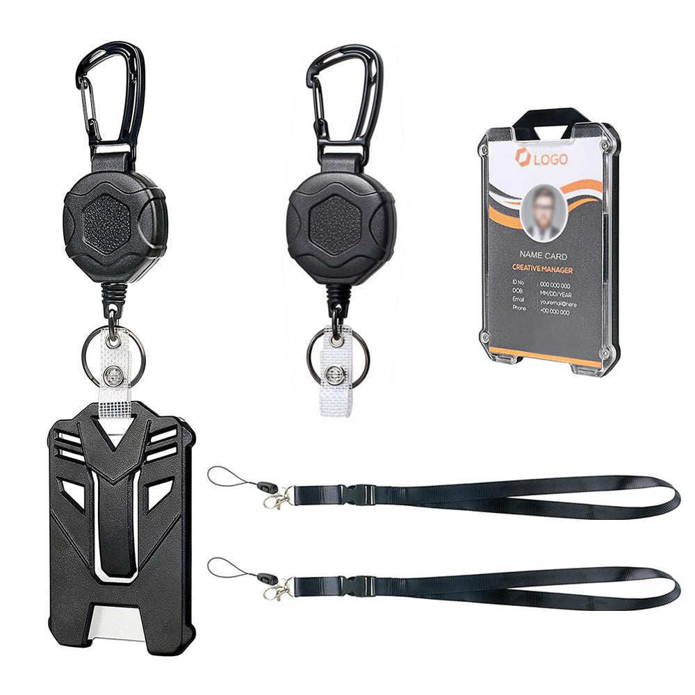 2XBadge Holder Retractable ID Cards Holder with Lanyard