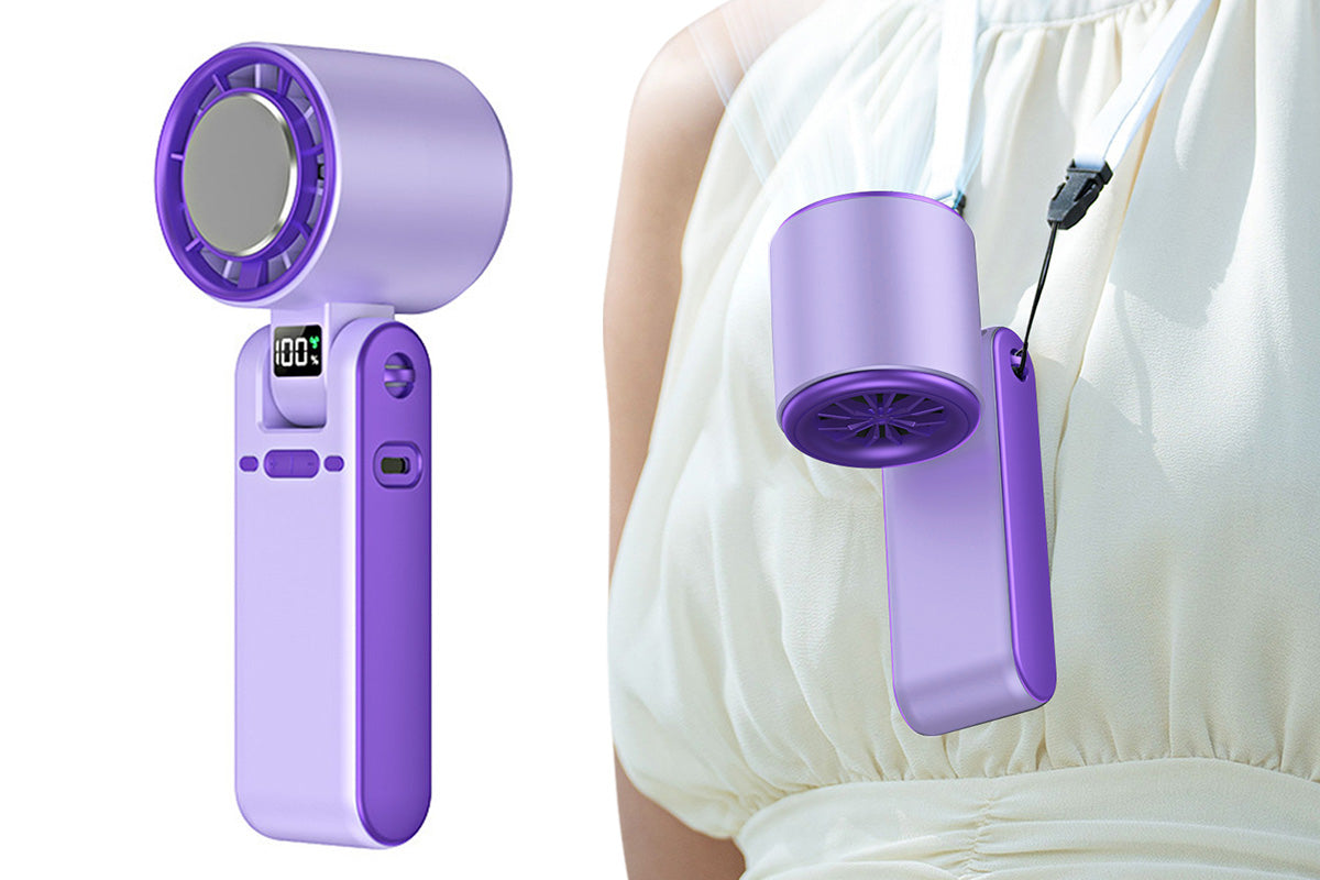 Handheld Portable Fan with Ice Cooler 100-Speed Rechargeable Handheld Fan