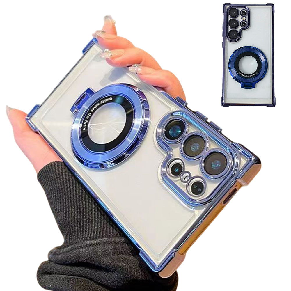 Thin Shockproof Stand Case Compatible with Samsung Galaxy S26 Ultra with Lens Cover