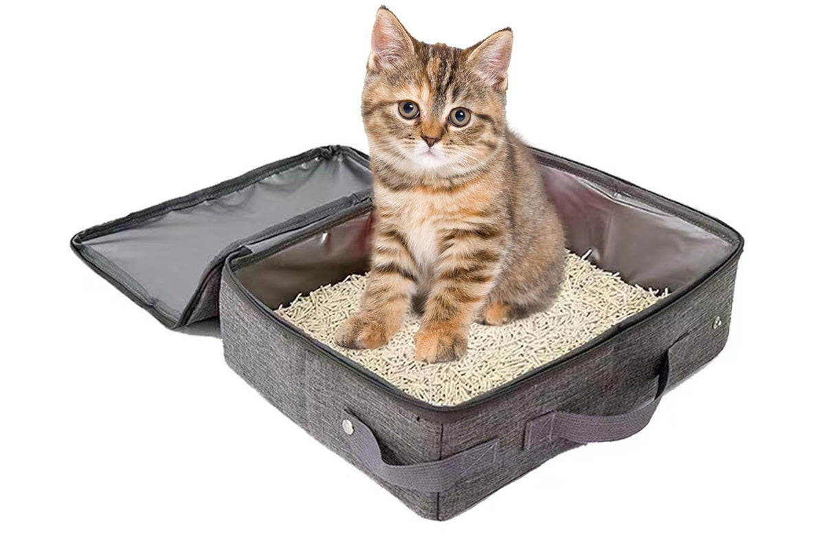 Foldable Portable Travel Litter Box for Cats Waterproof Lightweight & Easy to Clean