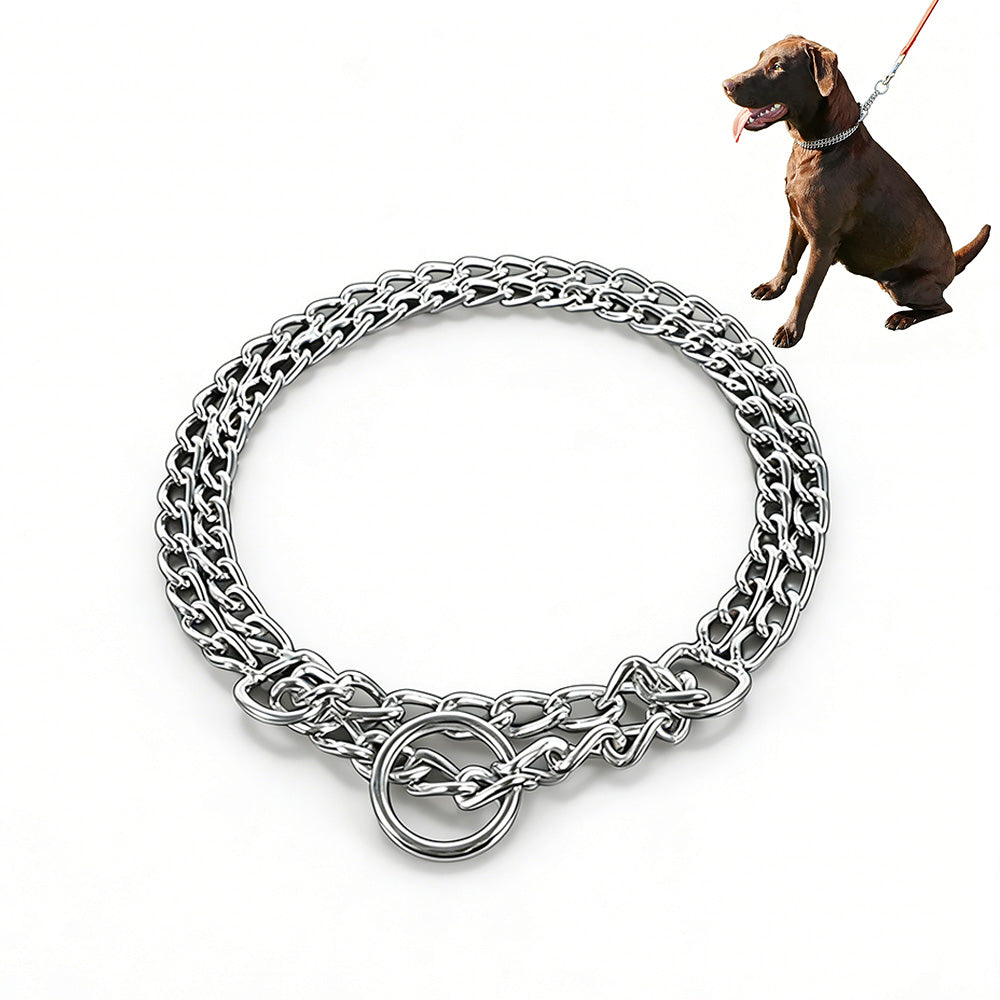 Dog Training Slip Collar Double-Row Chain for Large Dogs